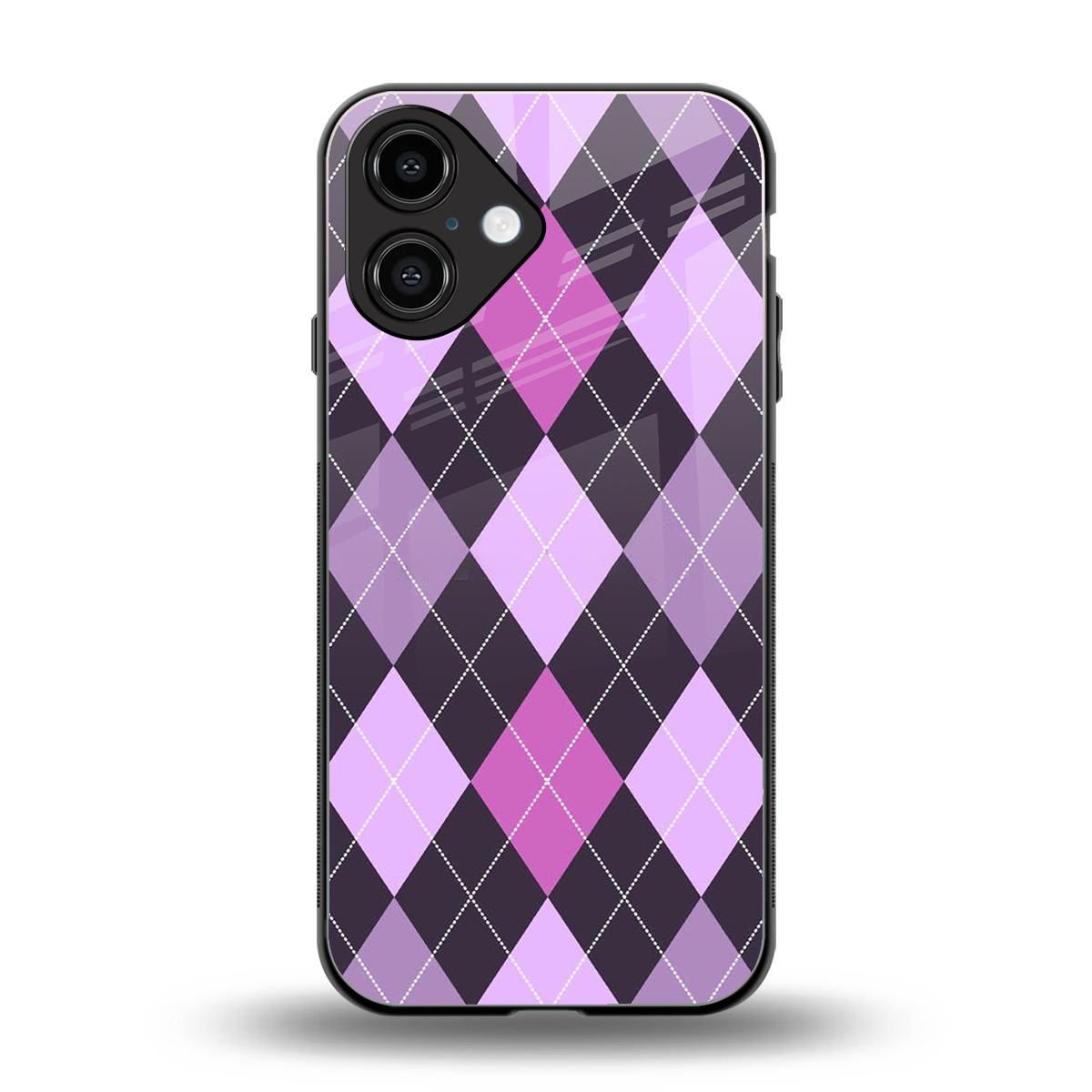 Argyle Purple Phone Case for Iphone 16 | Glass Case