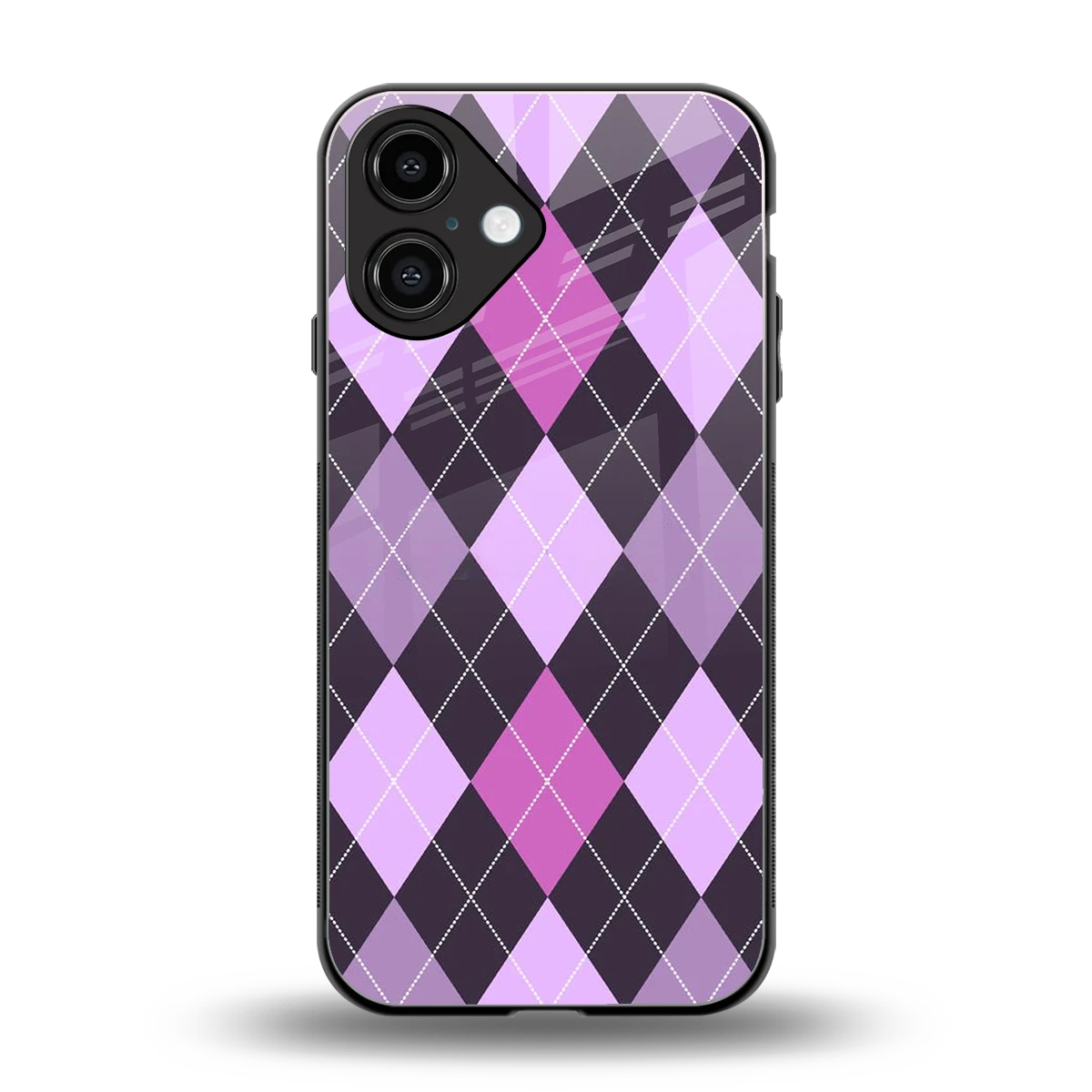 Argyle Purple back phone cover | glass case for iphone 16
