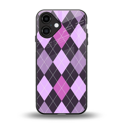 Argyle Purple back phone cover | glass case for iphone 16