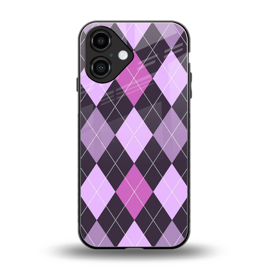 Argyle Purple back phone cover | glass case for iphone 16