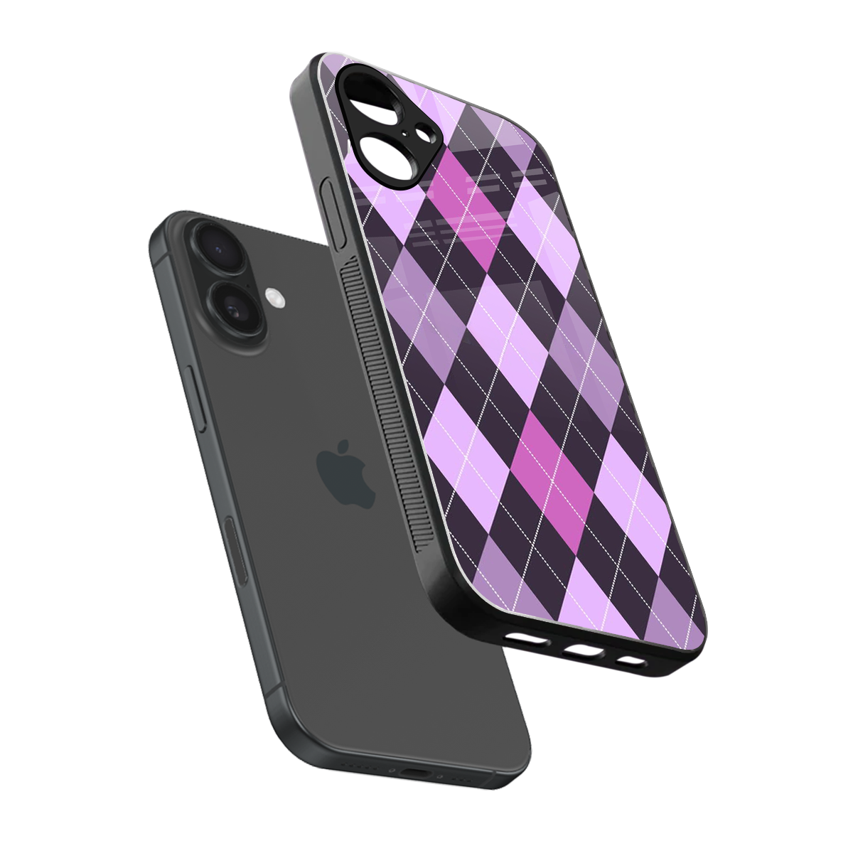 Argyle Purple Phone Case for Iphone 16 | Glass Case
