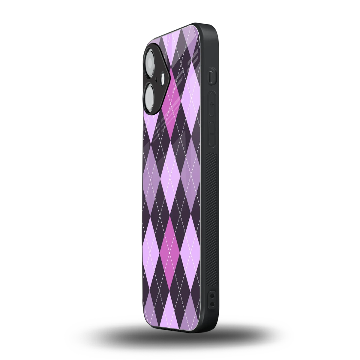 Argyle Purple iPhone 16 mobile cover | shockproof glass phone case