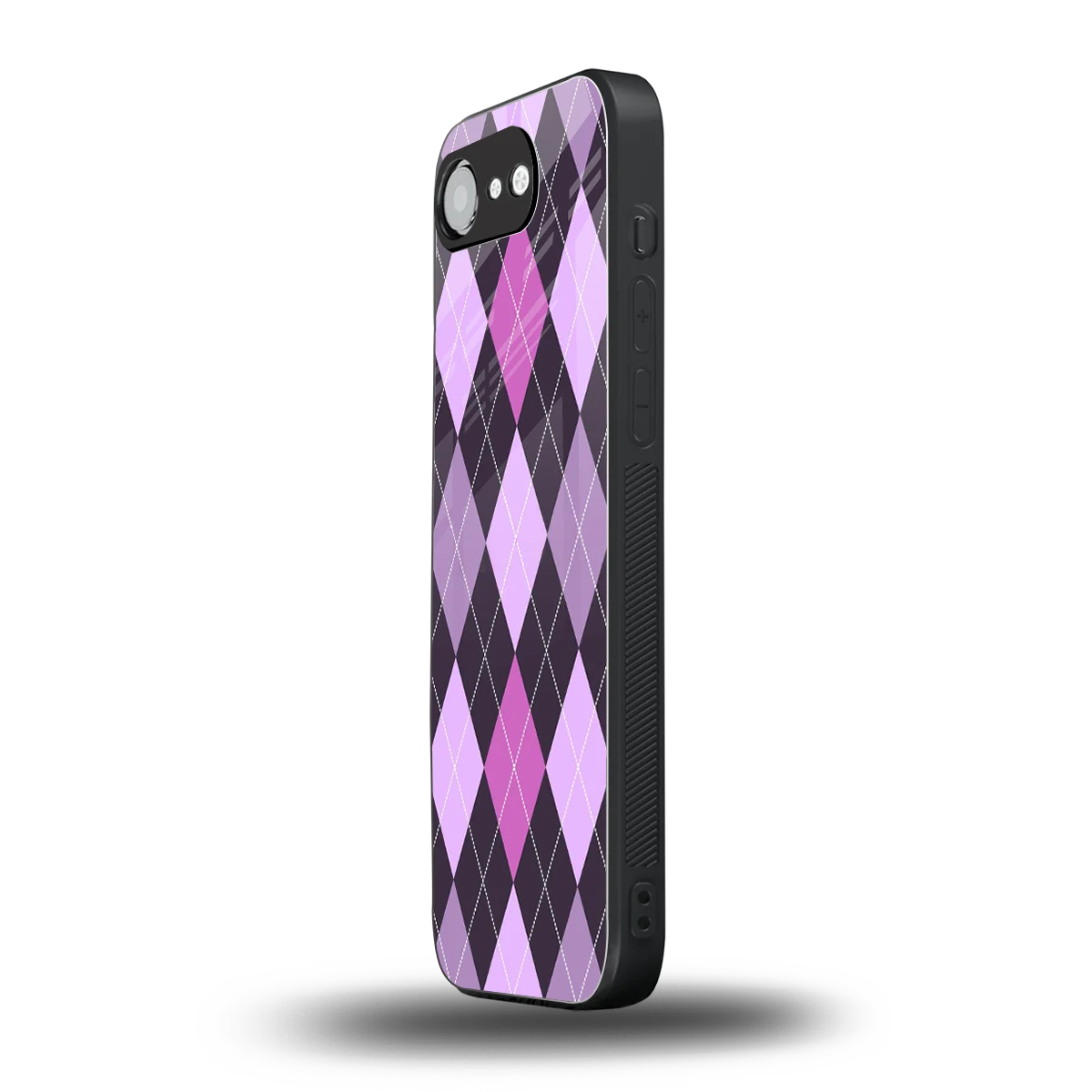 Argyle Purple iphone 17e mobile cover | shockproof glass phone case
