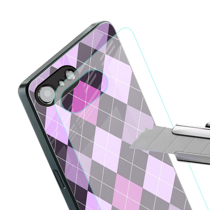 Argyle Purple stylish phone case for iphone 16e | glossy glass and slim fit
