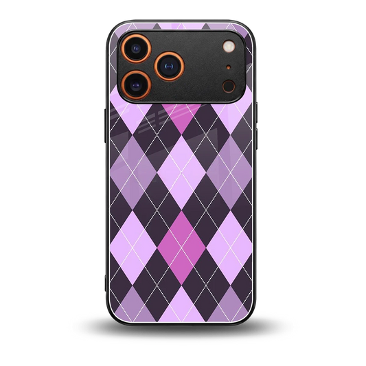 Argyle Purple back phone cover | glass case for iphone 17 pro