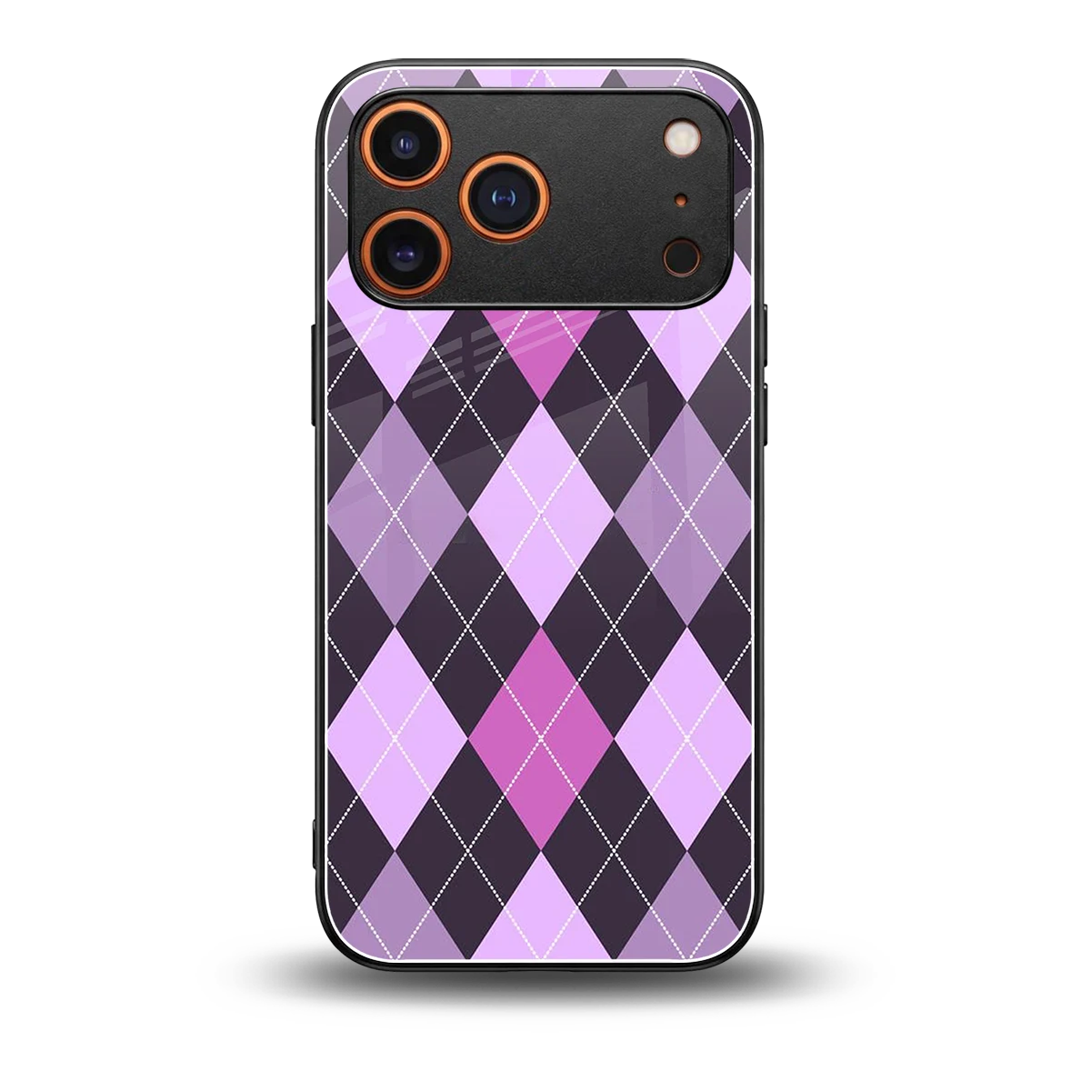 Argyle Purple back phone cover | glass case for iphone 17 pro max