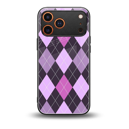 Argyle Purple back phone cover | glass case for iphone 17 pro max