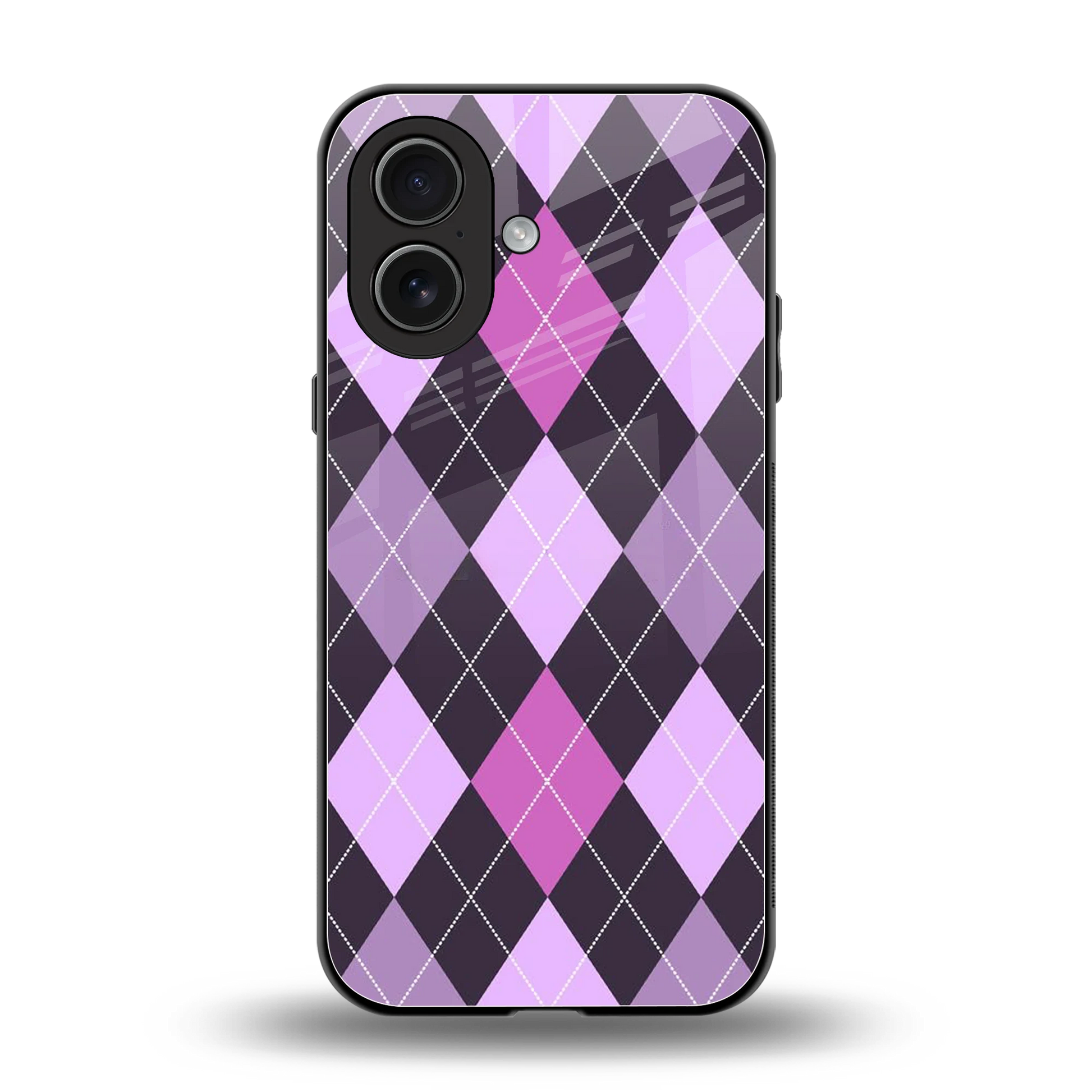 Argyle Purple back phone cover | glass case for iphone 17