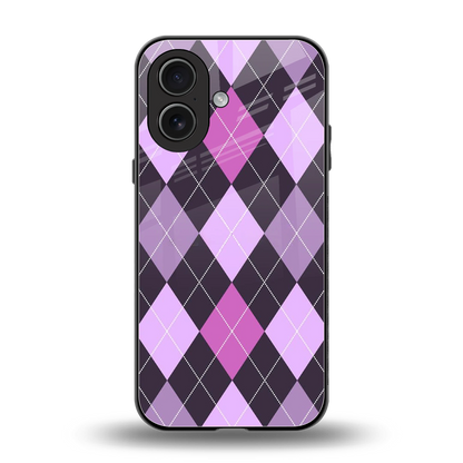 Argyle Purple back phone cover | glass case for iphone 17