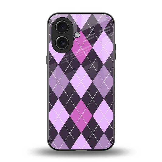 Argyle Purple back phone cover | glass case for iphone 17