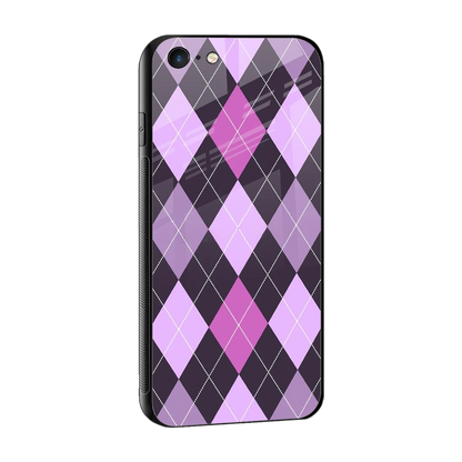 Argyle Purple sleek iphone 6s plus cover with tempered glass back and TPU edges
