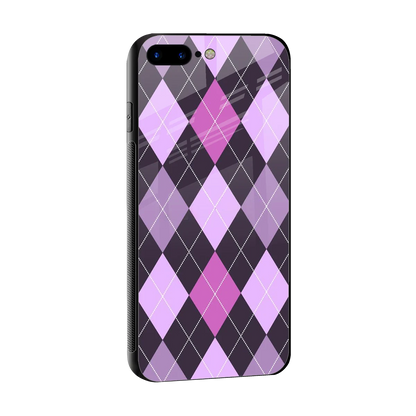 Argyle Purple sleek iphone 7 plus cover with tempered glass back and TPU edges