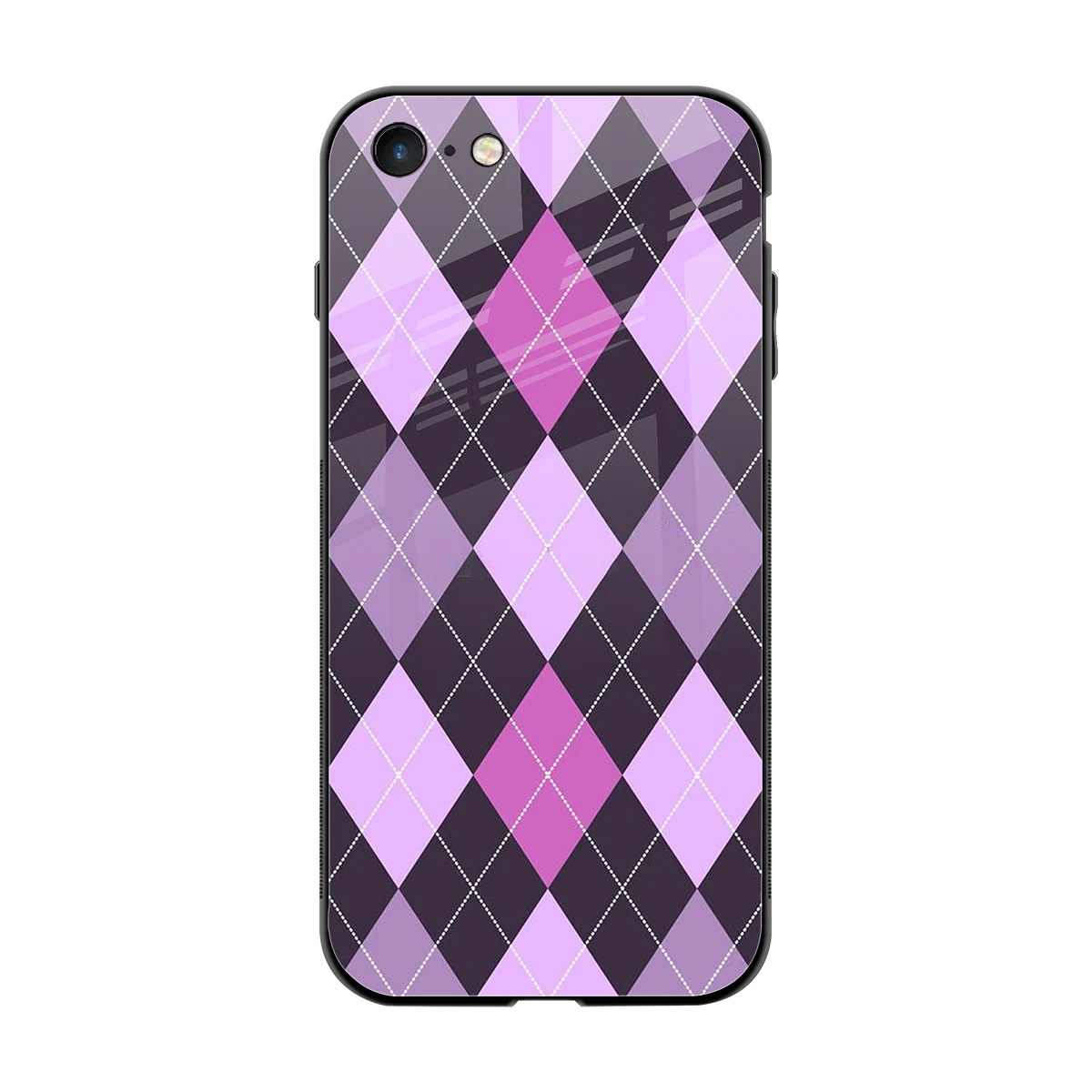 Argyle Purple back phone cover | glass case for iphone 7
