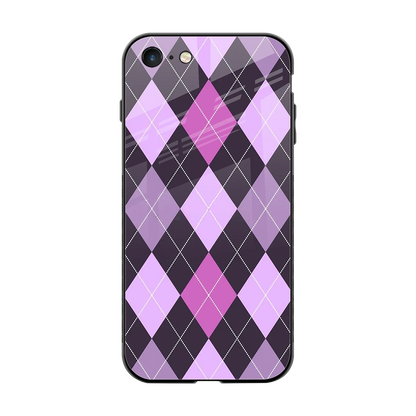 Argyle Purple back phone cover | glass case for iphone 7