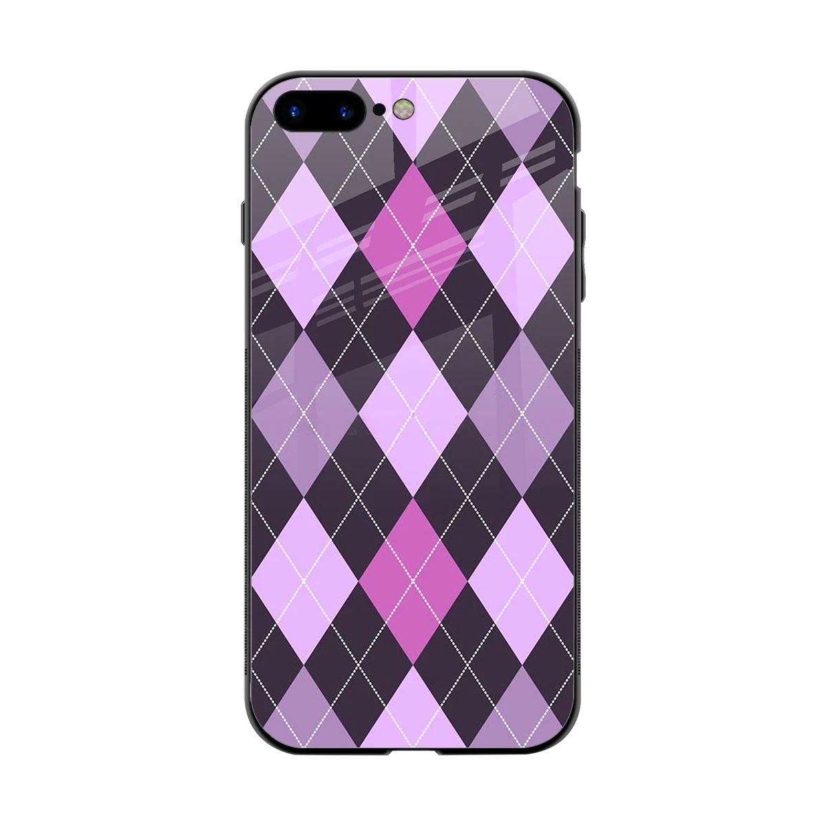 Argyle Purple back phone cover | glass case for iphone 7 plus
