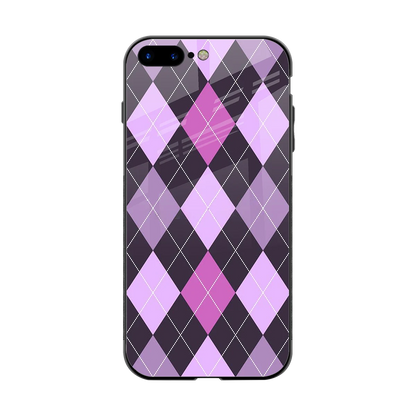 Argyle Purple back phone cover | glass case for iphone 7 plus