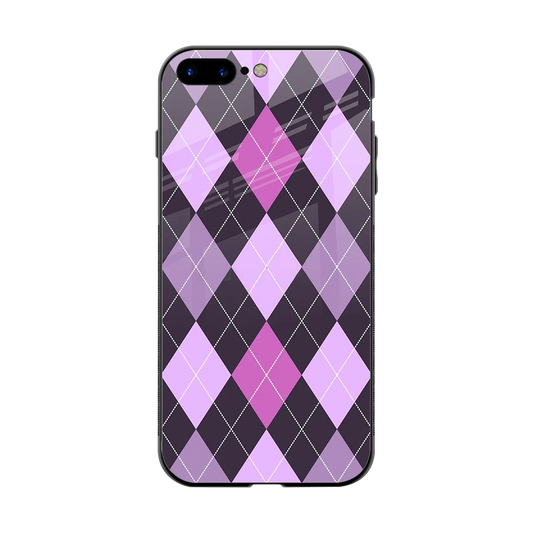 Argyle Purple back phone cover | glass case for iphone 7 plus