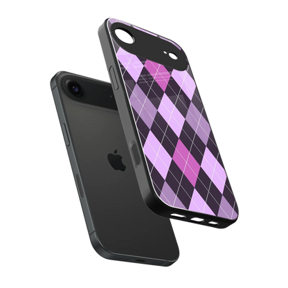 Argyle Purple sleek iphone air cover with tempered glass back and TPU edges