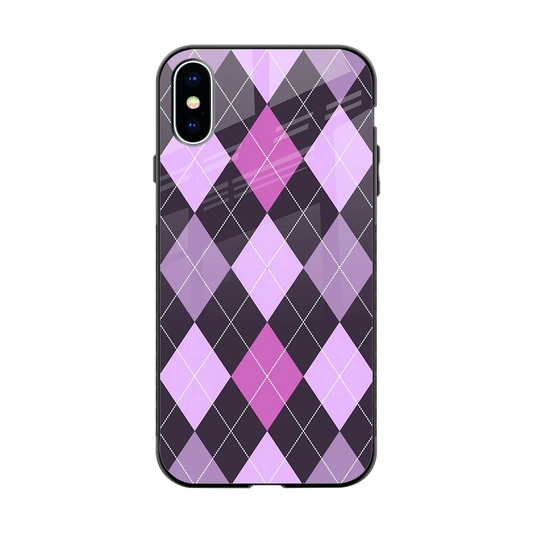 Argyle Purple back phone cover | glass case for iphone x
