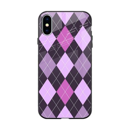 Argyle Purple back phone cover | glass case for iphone xs