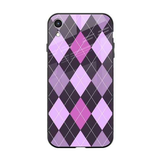 Argyle Purple back phone cover | glass case for iphone xr