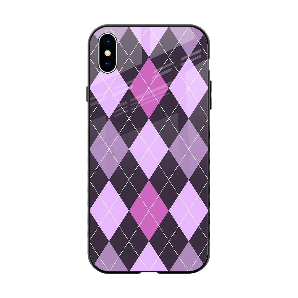 Argyle Purple back phone cover | glass case for iphone xs max