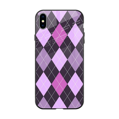 Argyle Purple back phone cover | glass case for iphone xs max
