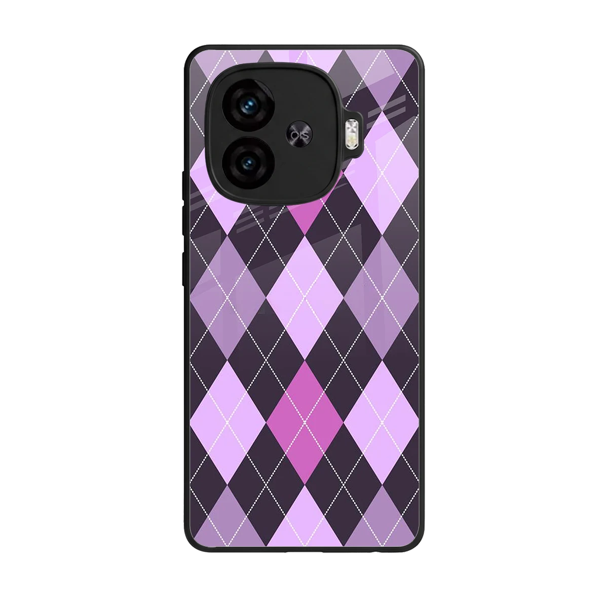 Argyle Purple back phone cover | glass case for iqoo neo 10r 5g