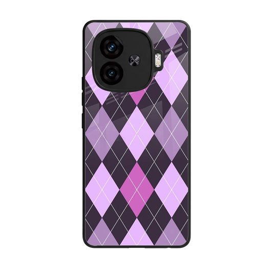 Argyle Purple back phone cover | glass case for iqoo neo 10r 5g