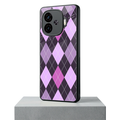 Argyle Purple iqoo neo 10r 5g mobile cover | shockproof glass phone case