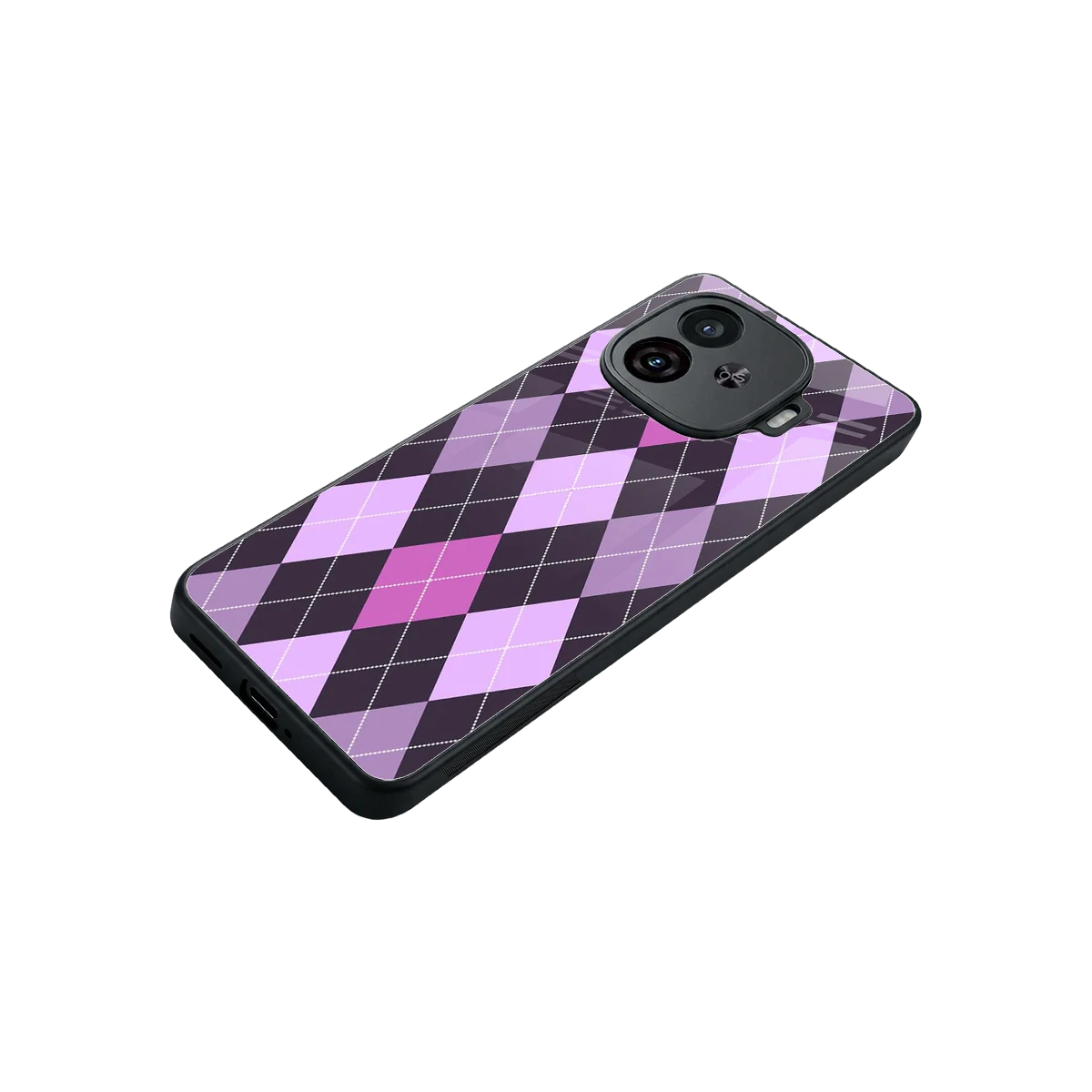 Argyle Purple stylish phone case for iqoo neo 10r 5g | glossy glass and slim fit