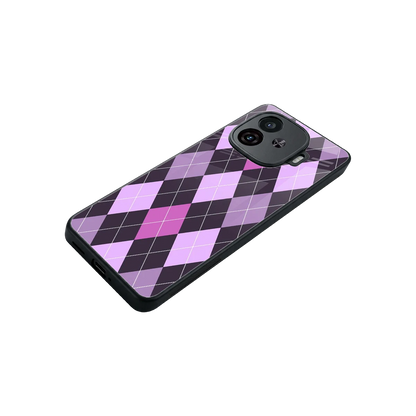 Argyle Purple stylish phone case for iqoo neo 10r 5g | glossy glass and slim fit