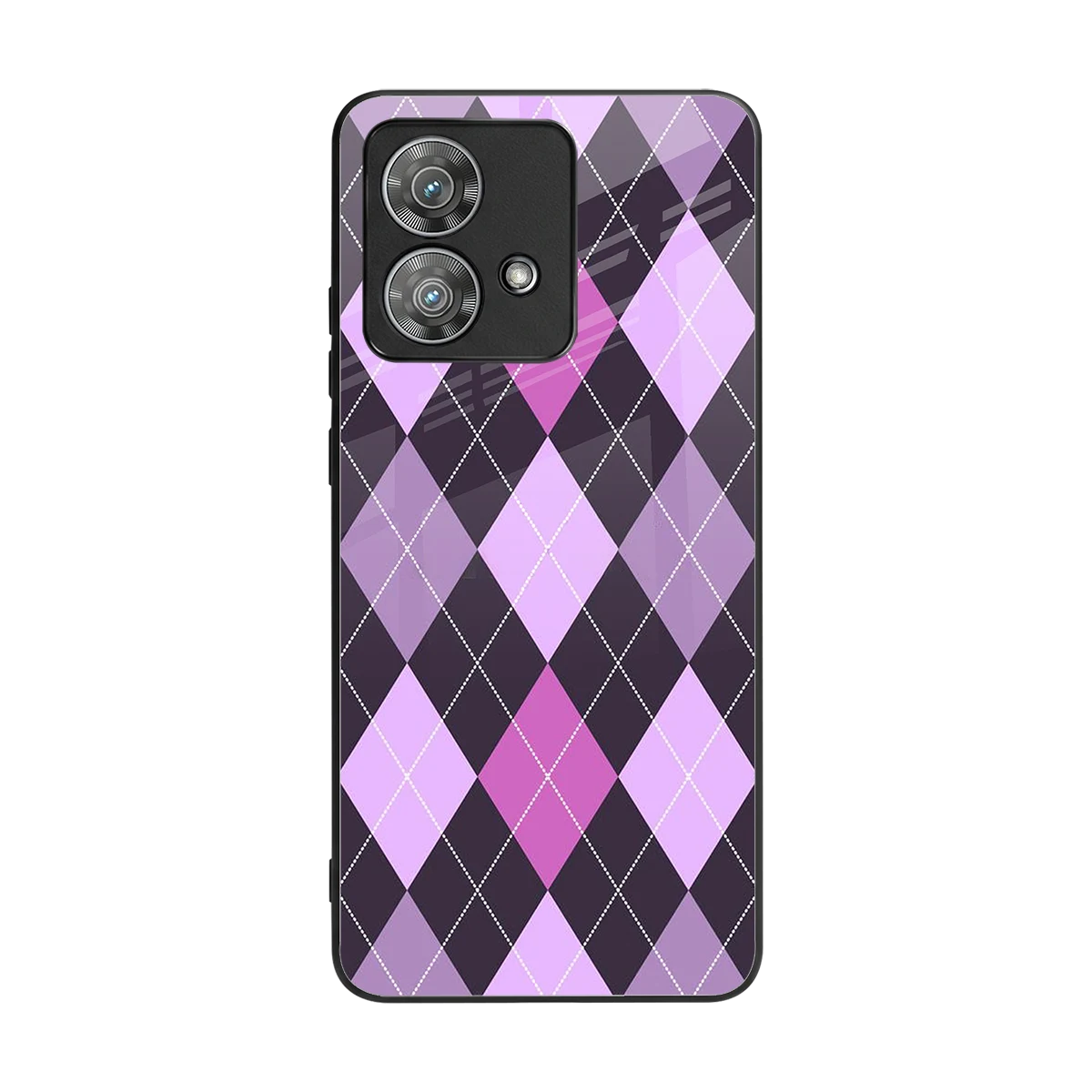 Argyle Purple back phone cover | glass case for motorola edge 40 neo 5g
