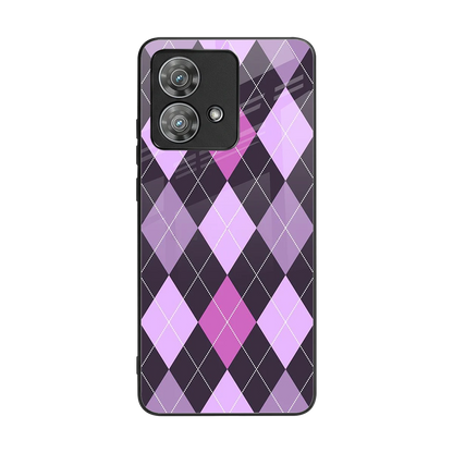 Argyle Purple back phone cover | glass case for motorola edge 40 neo 5g