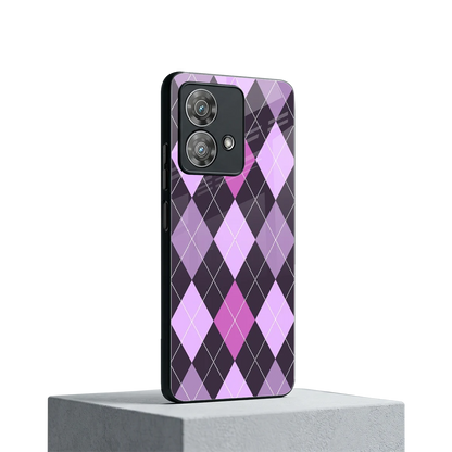 Argyle Purple motorola edge 40 neo 5g mobile cover | shockproof glass phone case