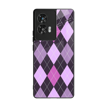 Argyle Purple back phone cover | glass case for motorola edge 50 fusion