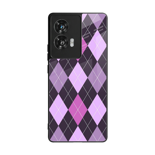 Argyle Purple back phone cover | glass case for motorola edge 50 fusion