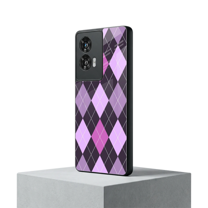 Argyle Purple motorola edge 50 fusion mobile cover | shockproof glass phone case