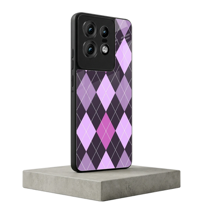 Argyle Purple motorola edge 50 pro mobile cover | shockproof glass phone case