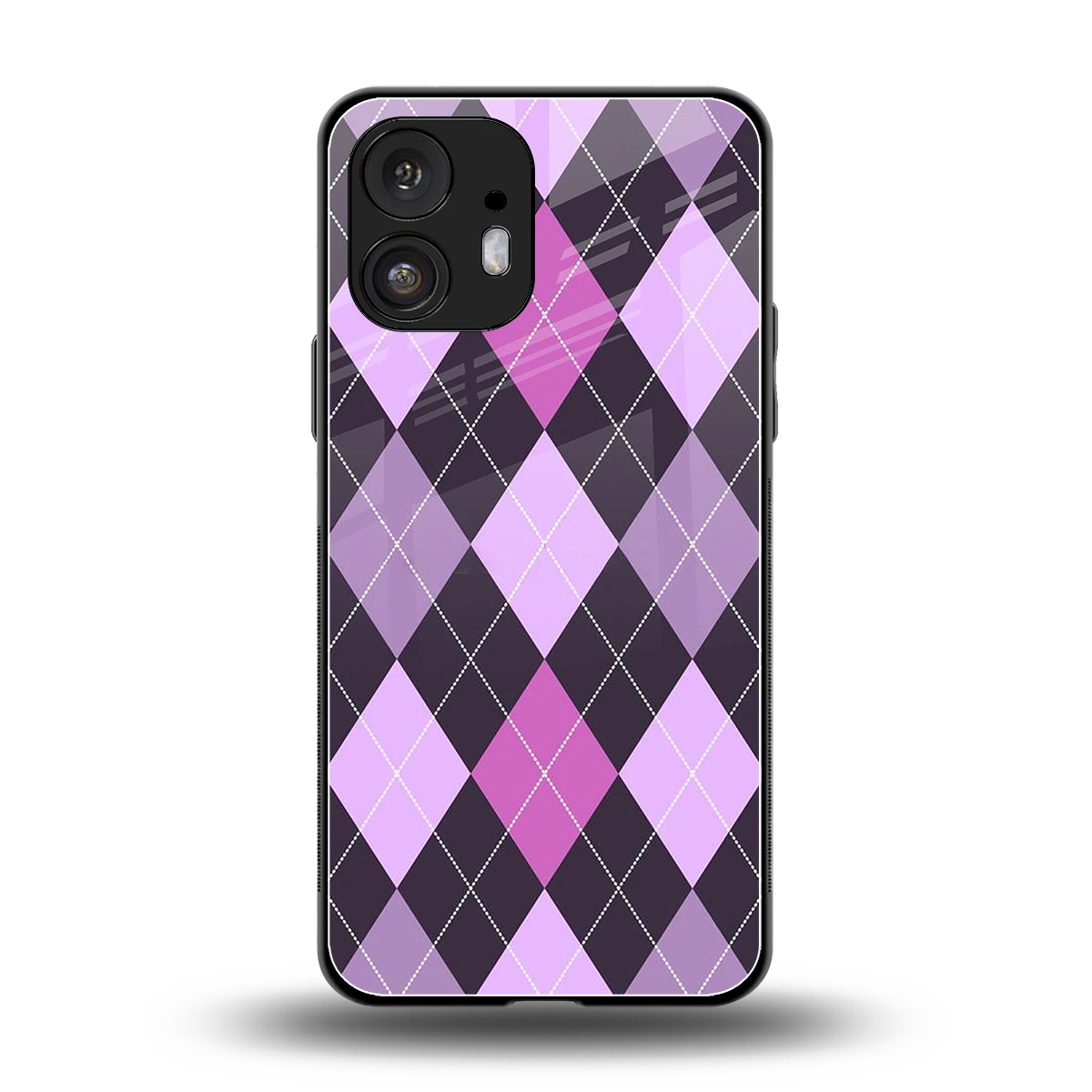 Argyle Purple back phone cover | glass case for nothing phone 2