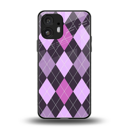 Argyle Purple back phone cover | glass case for nothing phone 2
