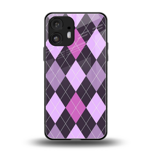 Argyle Purple back phone cover | glass case for nothing phone 2