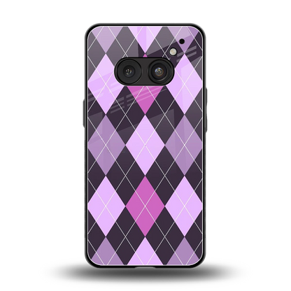 Argyle Purple back phone cover | glass case for nothing phone 2a