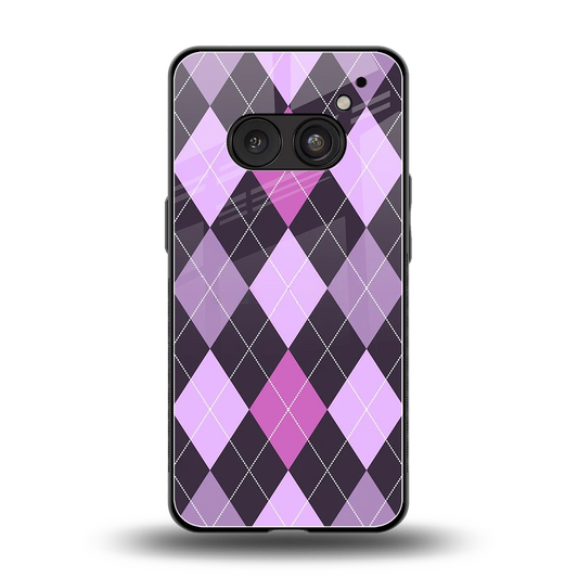Argyle Purple back phone cover | glass case for nothing phone 2a