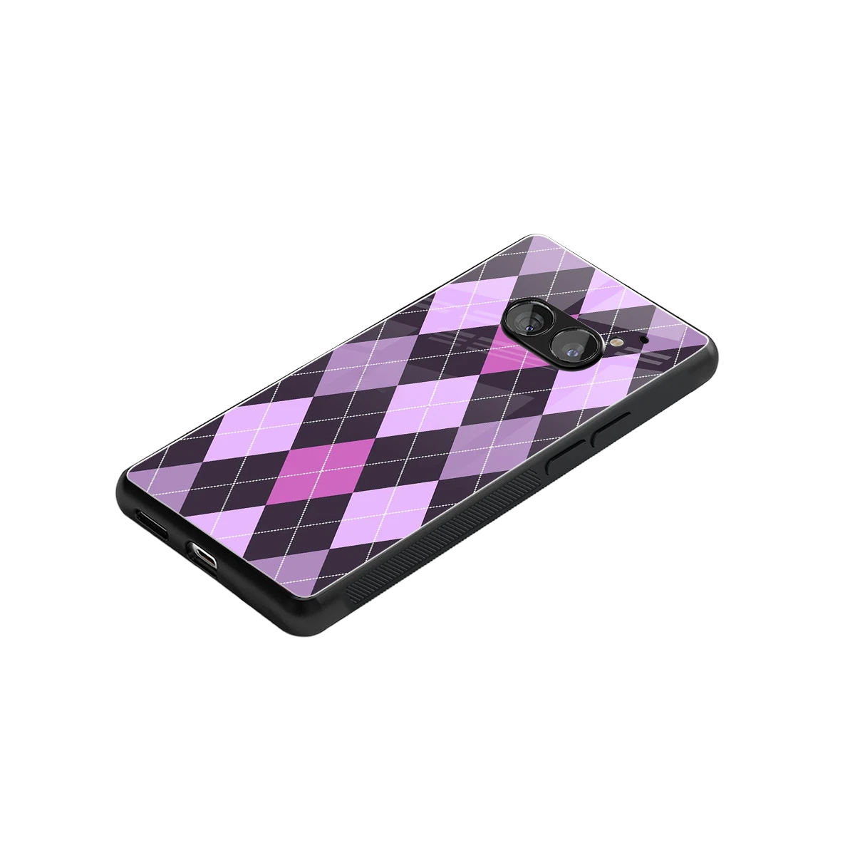 Argyle Purple stylish phone case for nothing phone 2a | glossy glass and slim fit