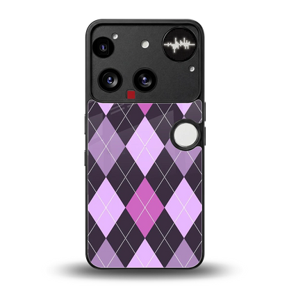 Argyle Purple back phone cover | glass case for nothing phone 3