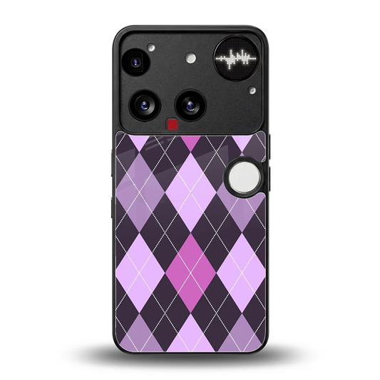 Argyle Purple back phone cover | glass case for nothing phone 3