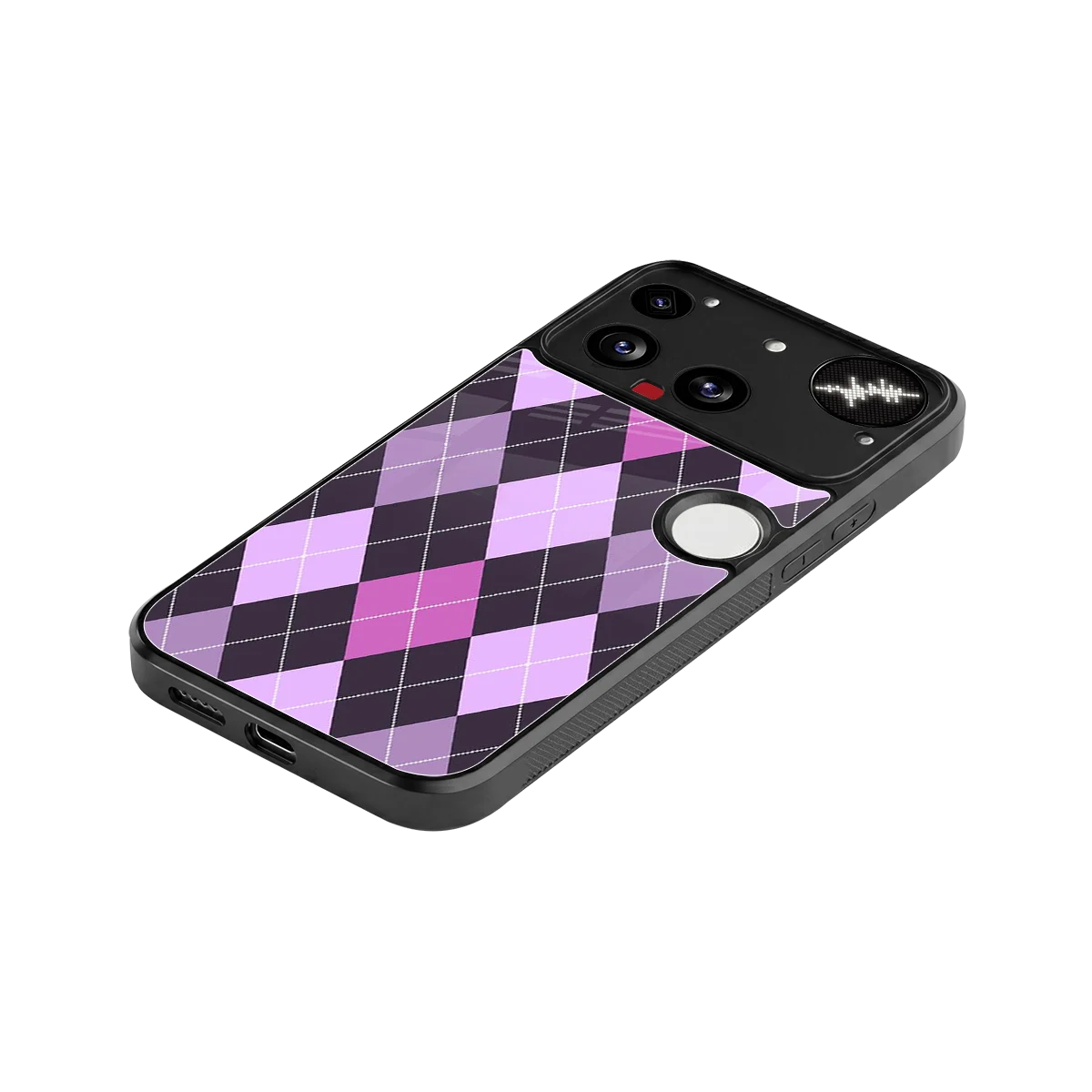 Argyle Purple stylish phone case for nothing phone 3 | glossy glass and slim fit