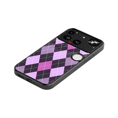 Argyle Purple stylish phone case for nothing phone 3 | glossy glass and slim fit