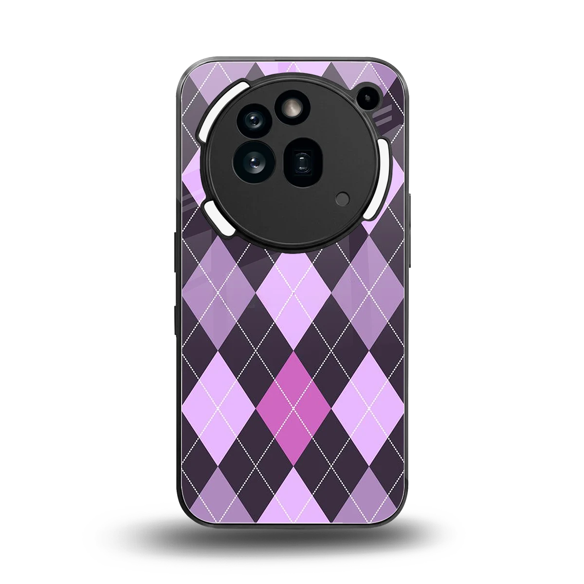 Argyle Purple back phone cover | glass case for nothing phone 3a pro